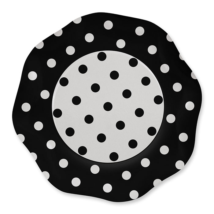 PIATTI 27 CM POIS NERO